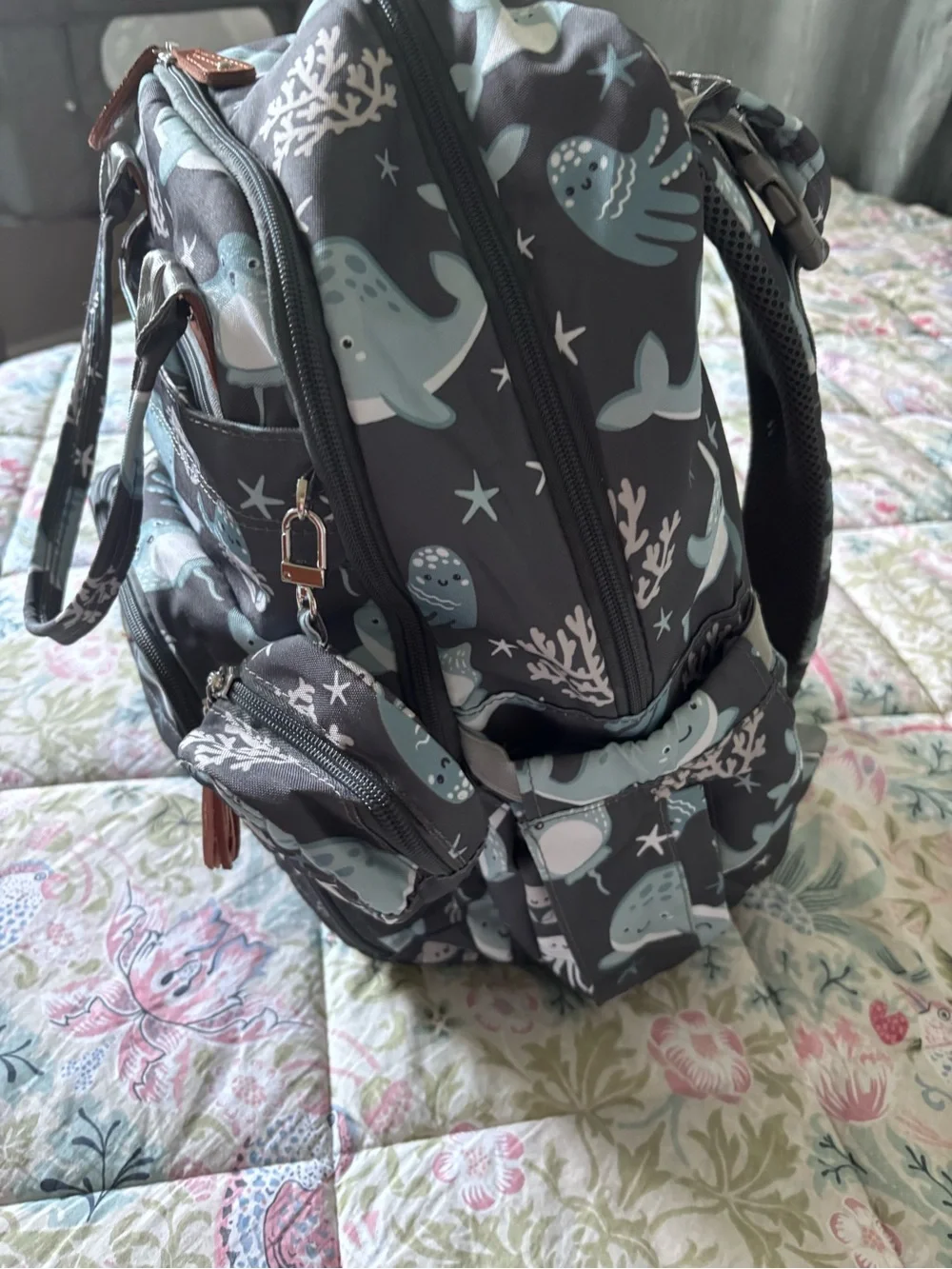 BabbleRoo Diaper Bag Sea Animals NWOT